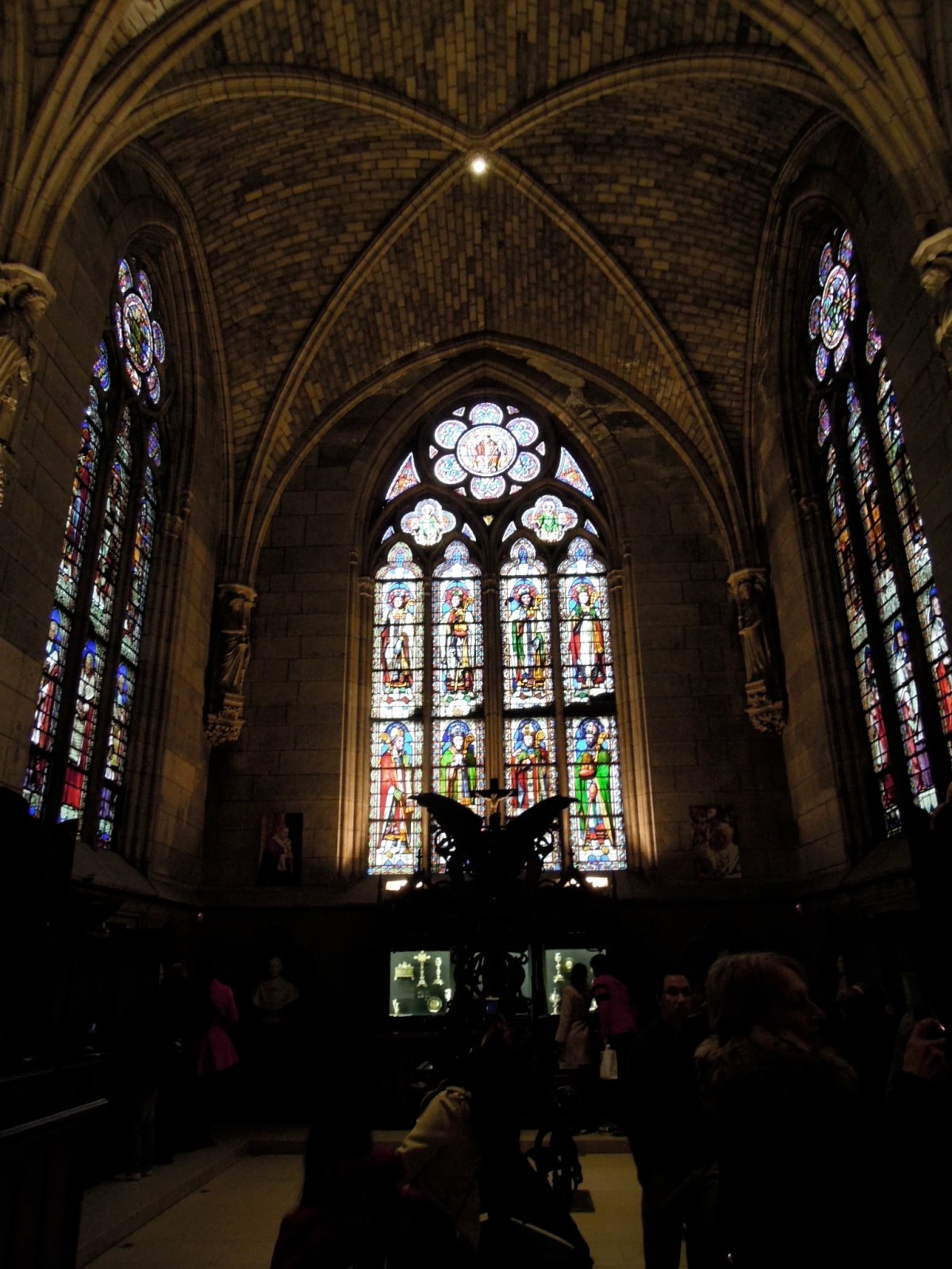Main room of the treasury, with more stained-glass windows