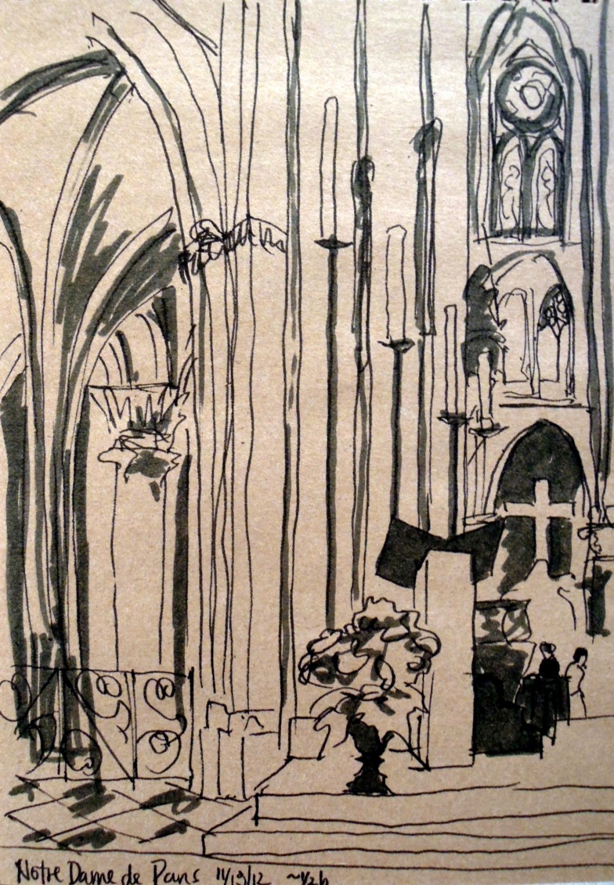 Sketch inside Notre Dame
