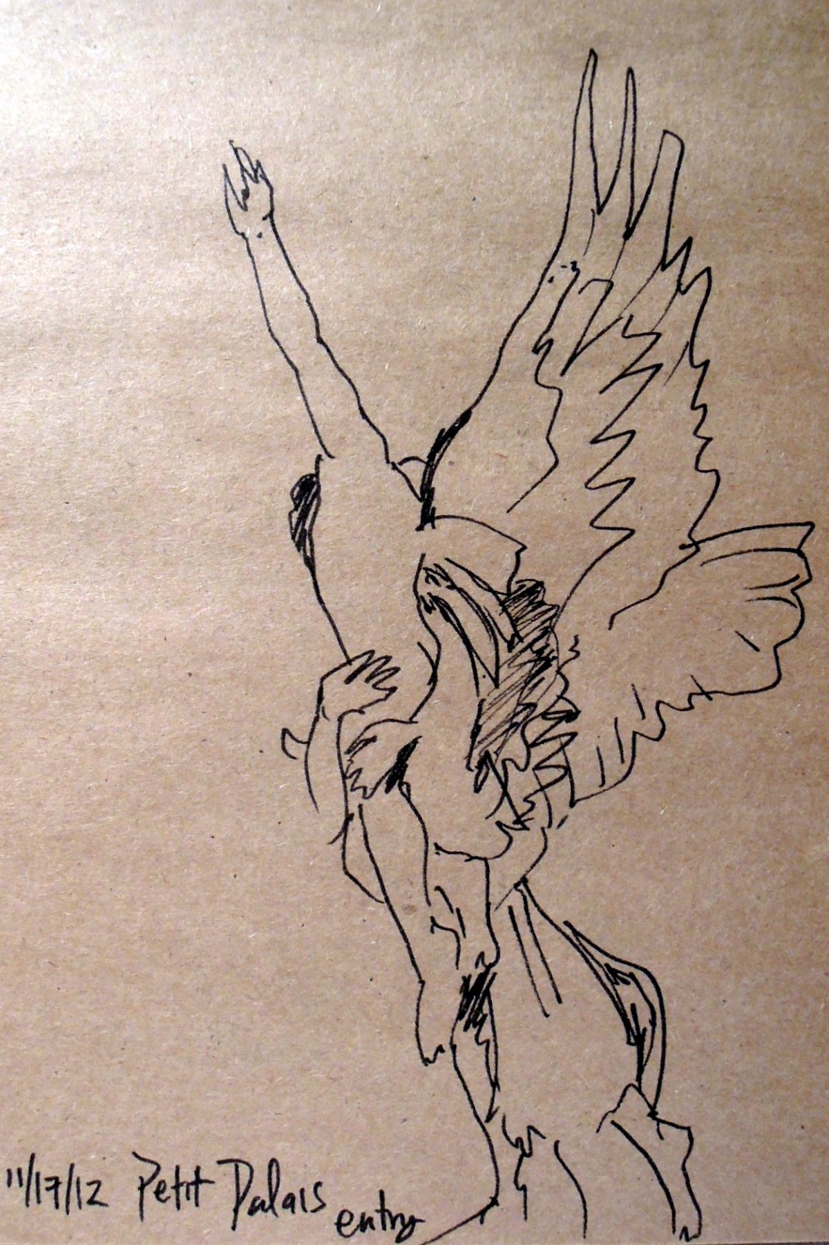 Sketch of angel statue