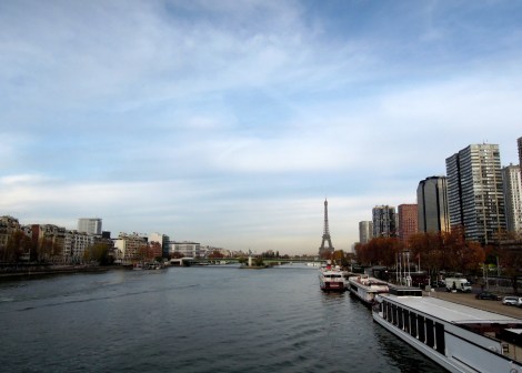 View of the Eiffel Tower across the Seine