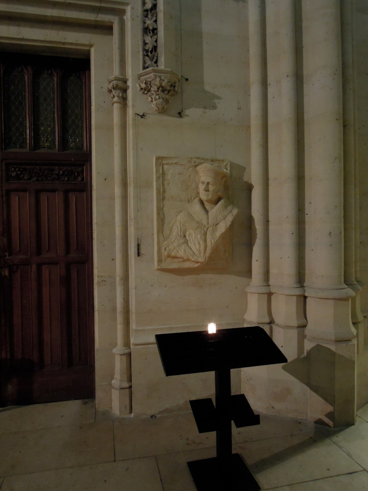 Wall relief inside Sainte-Clotilde Basilica
