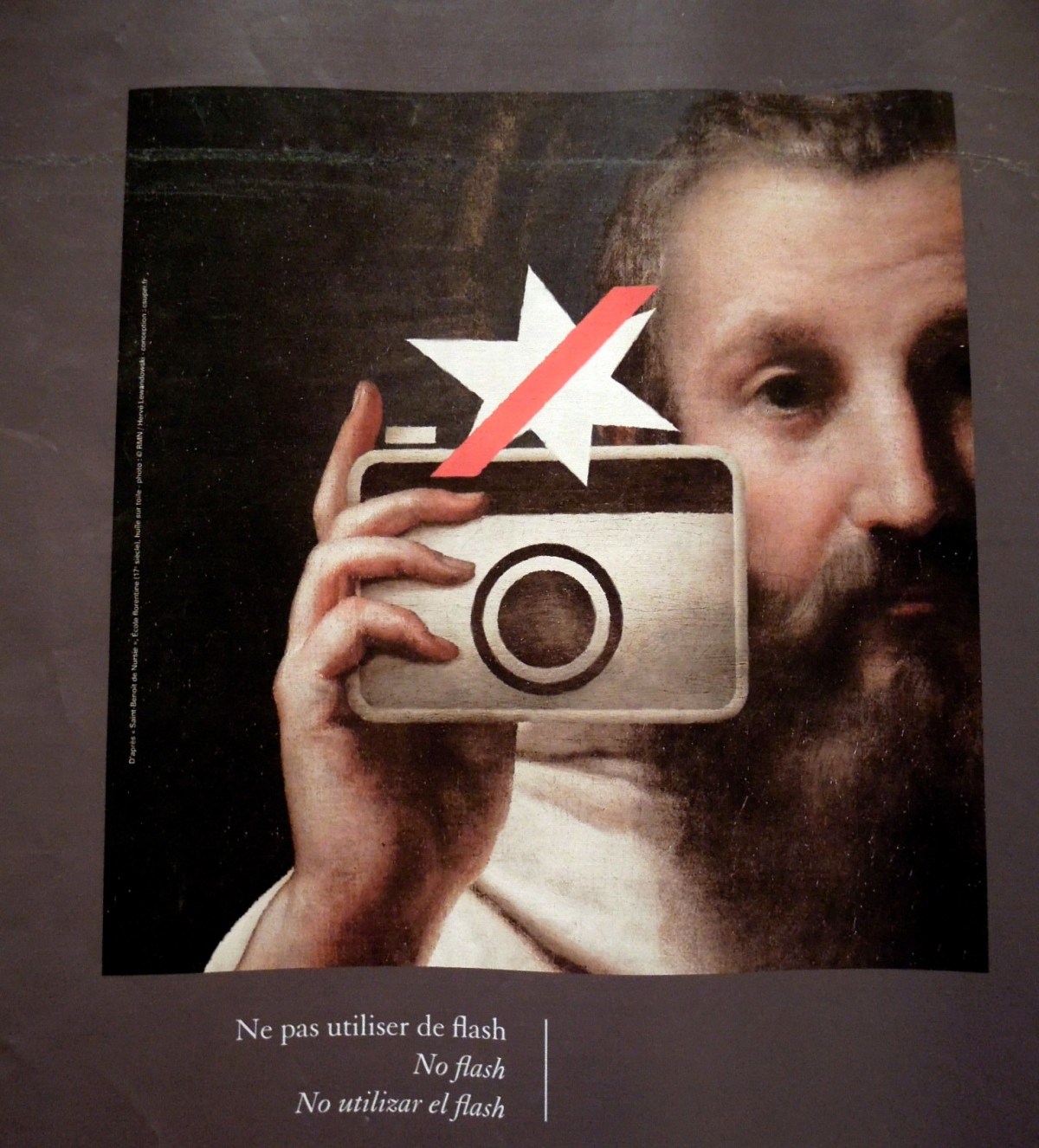 Sign at the Louvre saying no flash photography