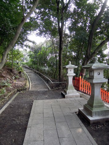 At the top of the steps to Kenkun (Takeisao) Shrine