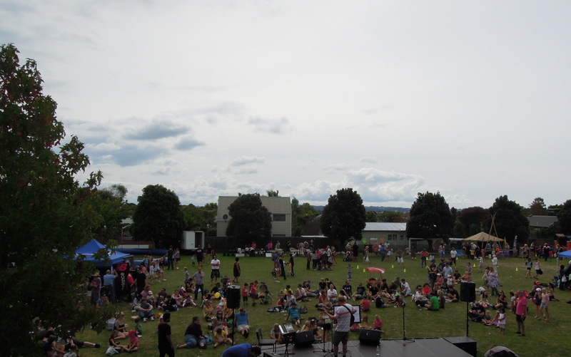 Bandstand and crowd