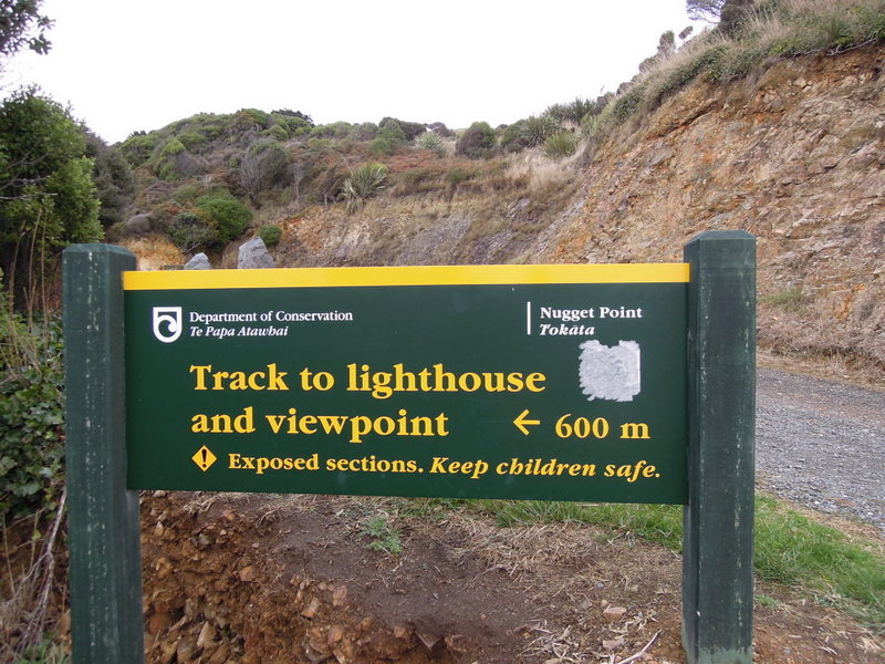 Sign, Nugget Point, New Zealand