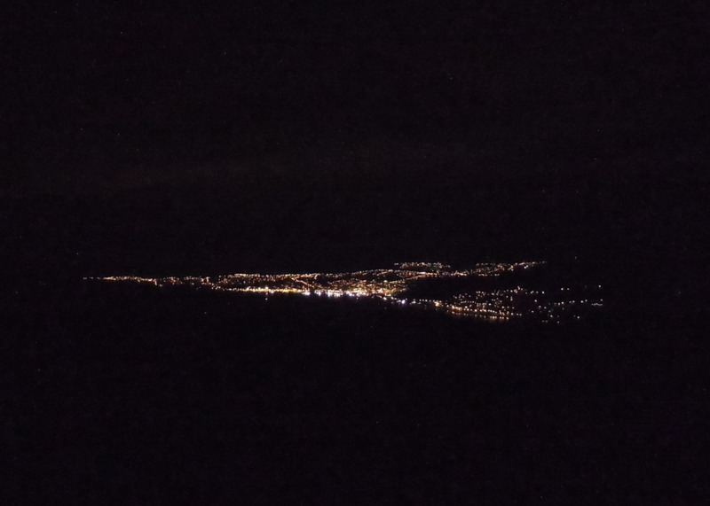 View of Dunedin, New Zealand, night lights