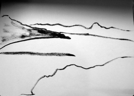 Quick sketch of the view from the Royal Albatross Centre, Otago Peninsula, New Zealand