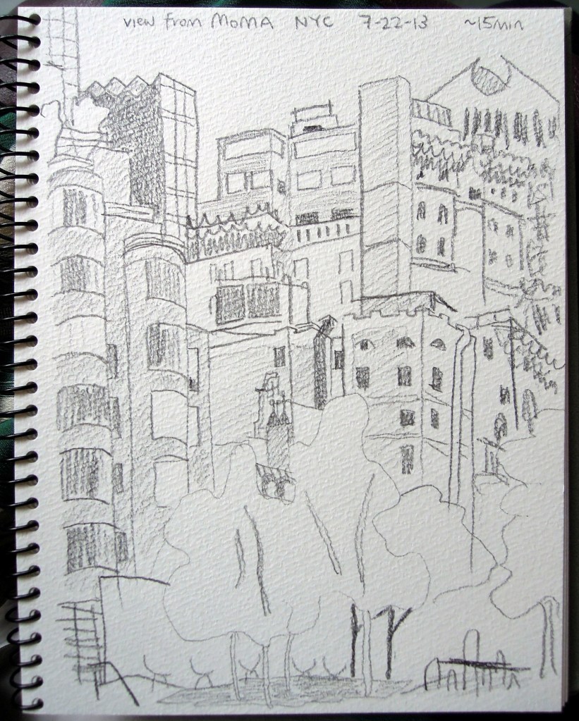 Sketch of the view from MoMA's first floor