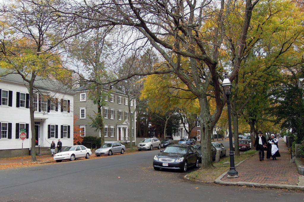 Costumed people on Chestnut Street