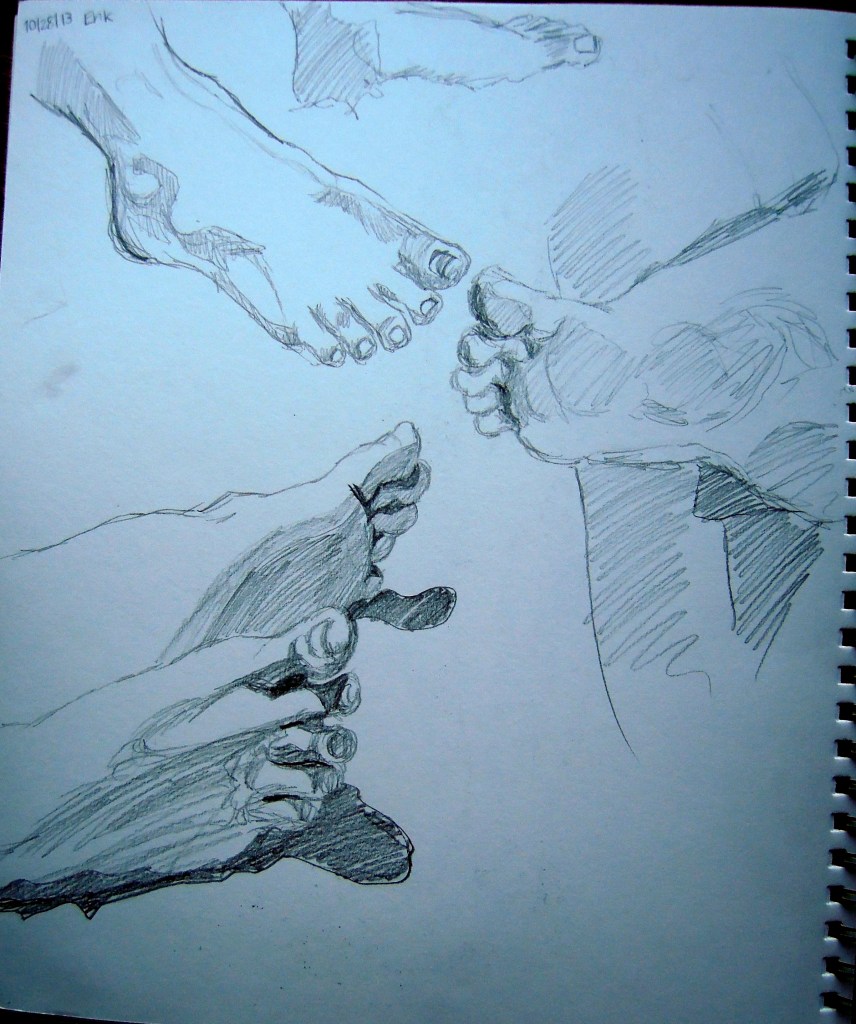 Sketches of Erik's feet