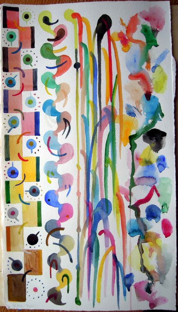 Free-form watercolor painting by Lisa Hsia