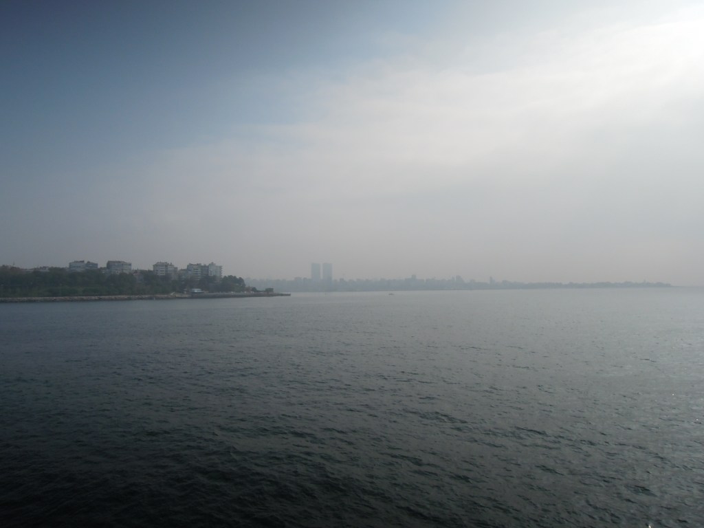 Smoggy view of the shore of the Asian side of Istanbul
