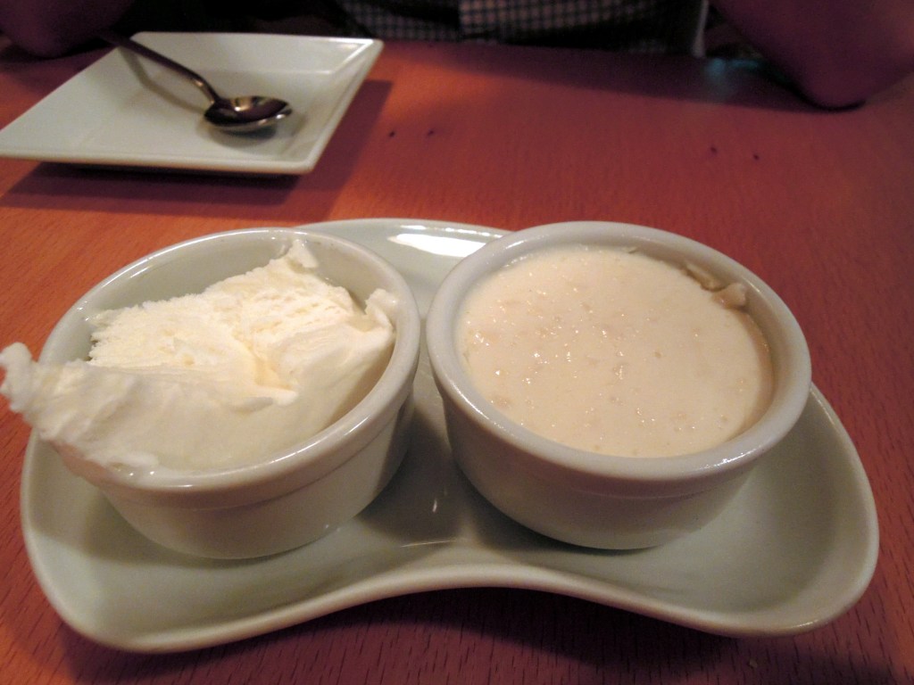 Mastic pudding and dondurma (Turkish ice cream), Sidika Restaurant, Istanbul. Pudding and ice cream