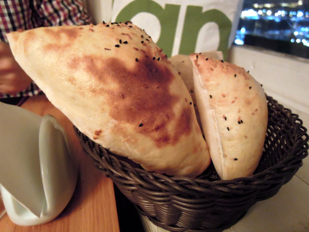 Bread for the table, Ali Ocakbasi restaurant, Istanbul Puffy breads topped with seeds