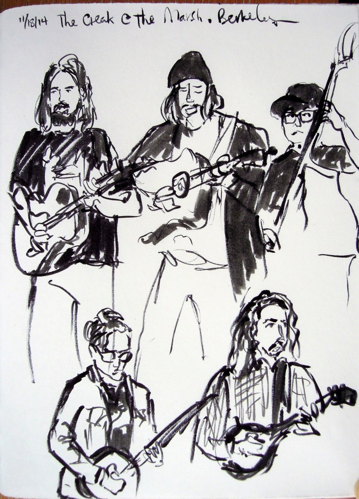 Ink sketches of The Creak (a band)