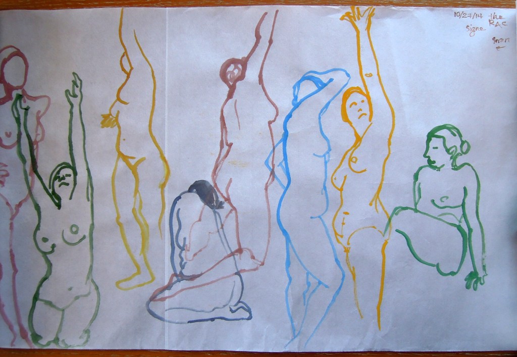 Nude watercolor gesture drawings, by Lisa Hsia