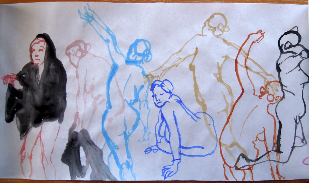 Nude watercolor gesture drawings, by Lisa Hsia