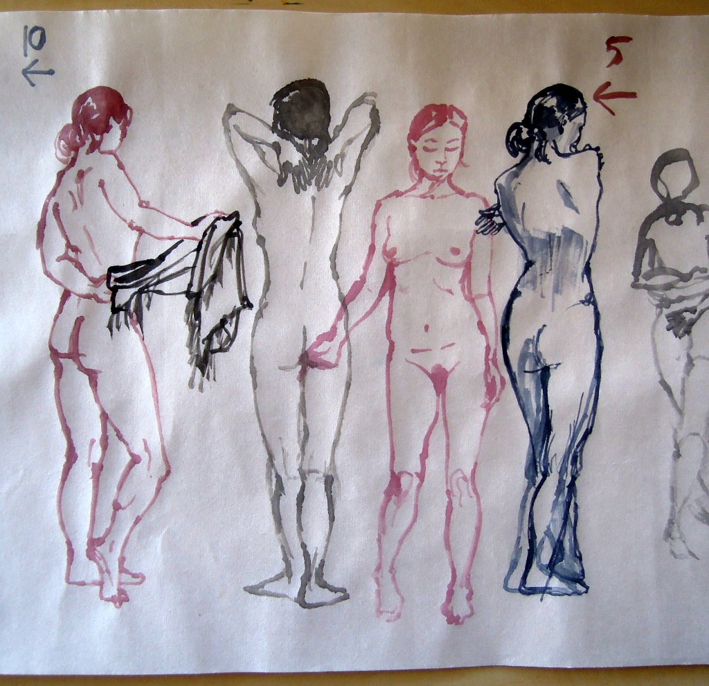 Nude gesture drawings, by Lisa Hsia