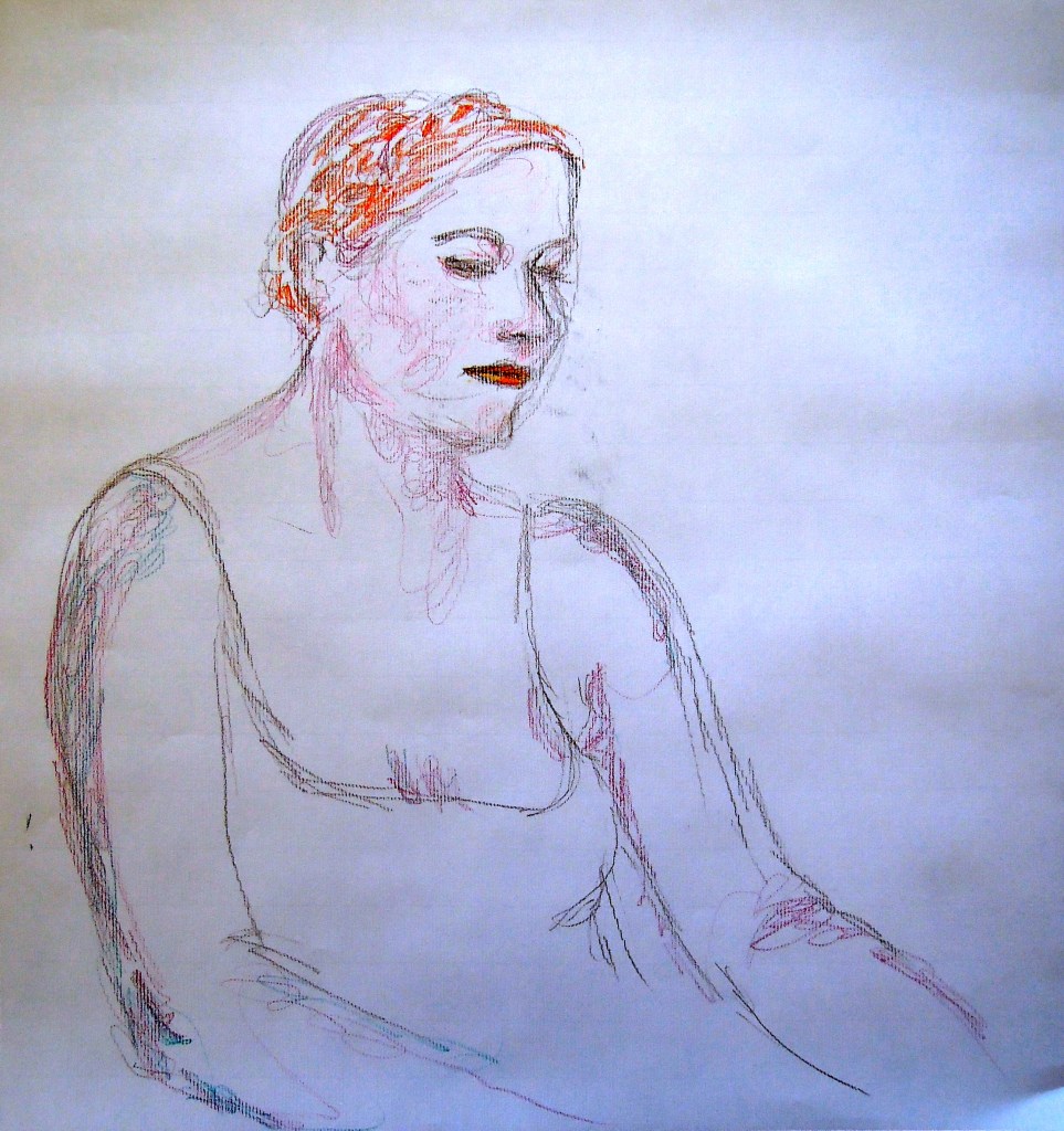 Sketch of Signe with braids, by Lisa Hsia