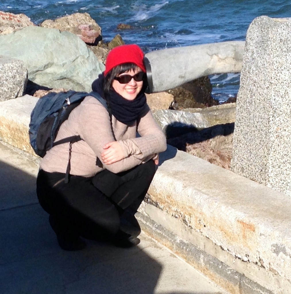 Lisa at the Wave Organ, San Francisco (photo by Regina)