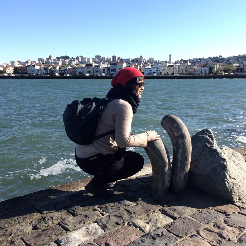 Lisa at the Wave Organ, San Francisco (photo by Barbara Bernard)