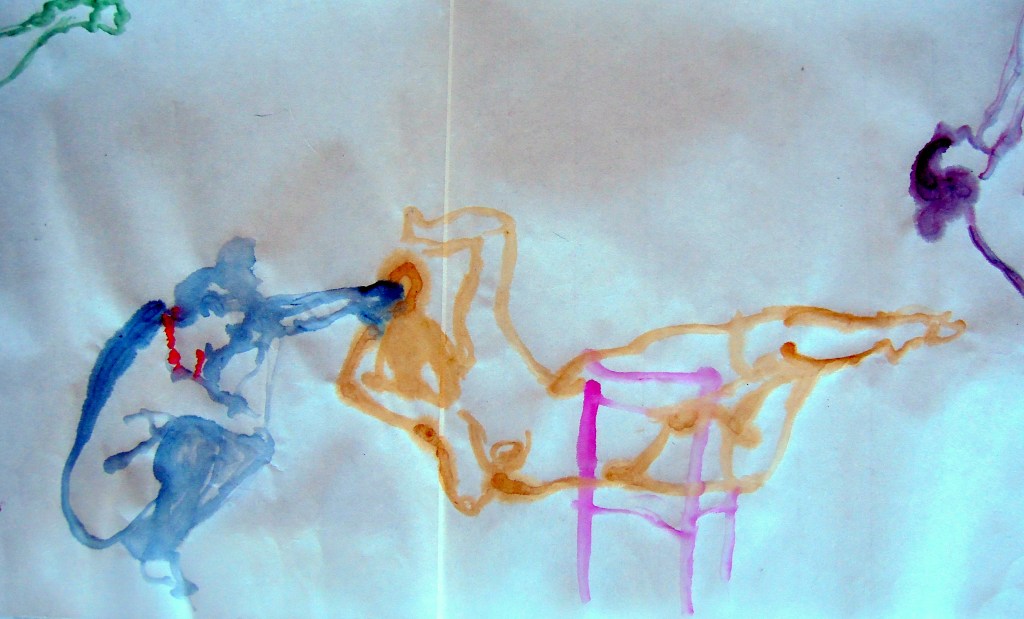 Watercolor gesture sketches of a nude woman, by Lisa Hsia