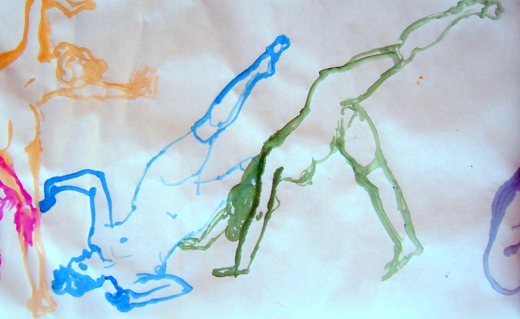 Watercolor gesture sketches of a nude woman, by Lisa Hsia