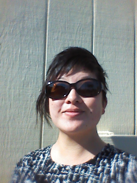 Lisa haircut outdoors