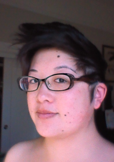 Lisa with hair sticking up