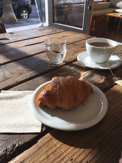 Croissant and tea at The Rose Hotel, Venice, CA
