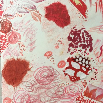 Mixed media "Red" page, Lisa Hsia