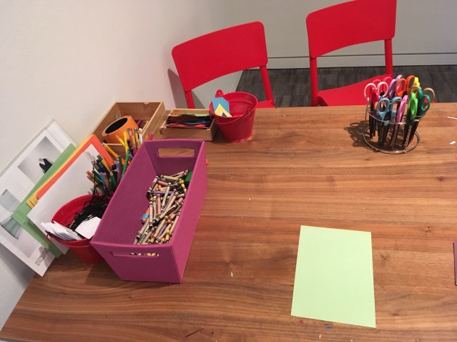 Art supplies on a table in the Asian Art Museum, San Francisco