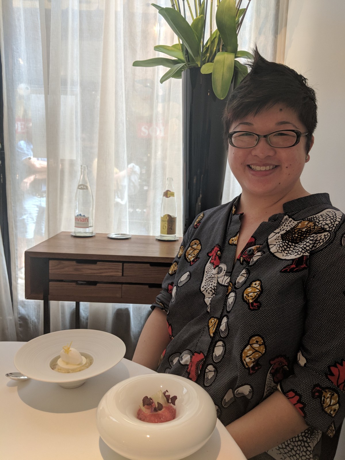 Lisa with desserts, Passage 53, Paris