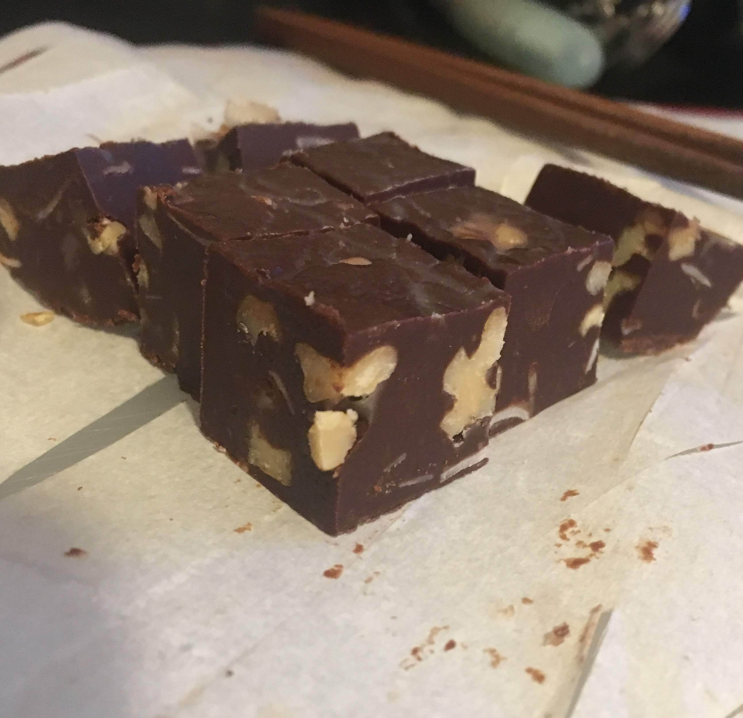 Chocolate fudge with walnuts